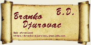 Branko Đurovac vizit kartica
